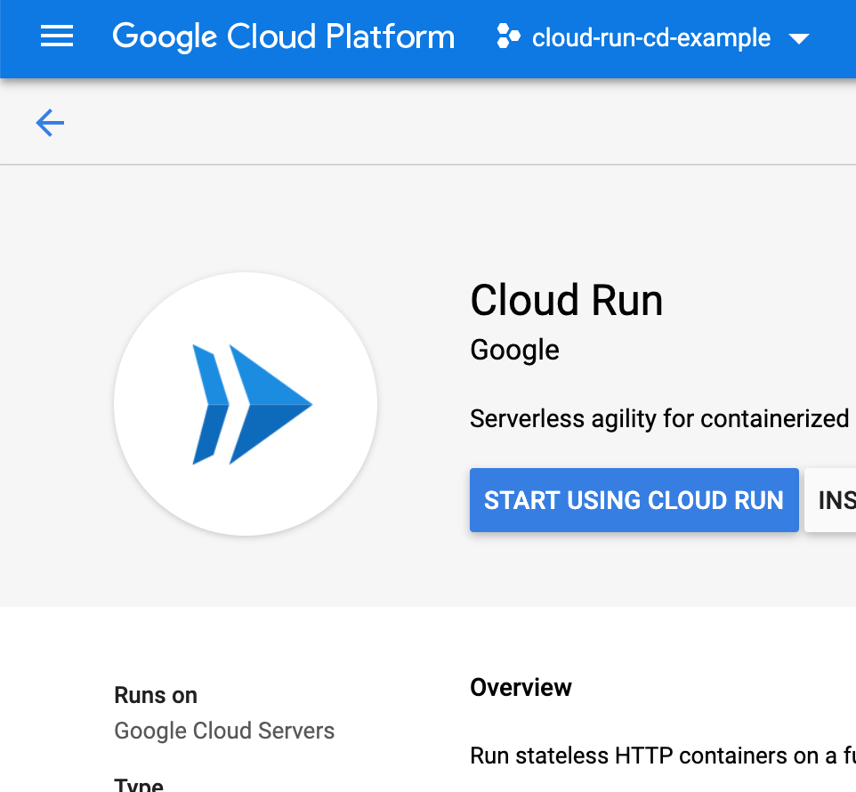 Google Cloud Cloud Run Activate API