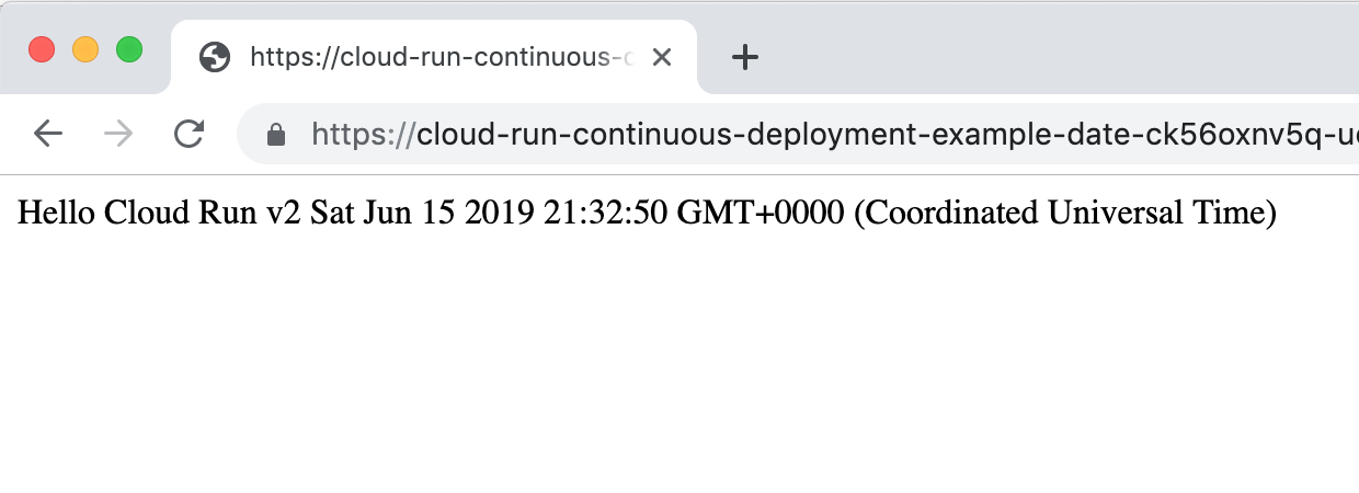 Second version deployed to Cloud Run